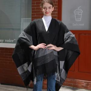 여자망토 태슬 아우터 스트라이프 기모 코트 자카드 케이프 사계절 가디건 심쿵희망