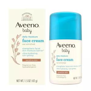 Aveeno Baby Daily Moisture Face Cream, Oat Enriched Moisturizing Cream for Babies’ Sensitive Facial