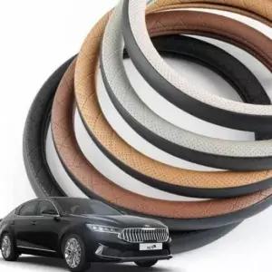 [CAR] 차량용 커버 핸들 감싸기 퀼팅 휠 스티어링 원형 패턴 블랙