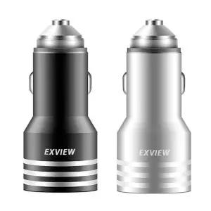 엑스뷰 차량용 USB 듀얼 시거잭 고속충전기 듀얼포트 (실버)