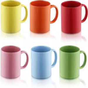 에반다 커피 머그잔 6종 세트 12온스 라떼용 손잡이가 달린 세라믹 컵 핫 티 카푸치노 모카 코코아 우유