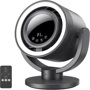 야간 조명이 있는 마올리고 USB 충전식 책상 선풍기 4단 속도 90 기울기 180 진동이 10인치 공기 순환기