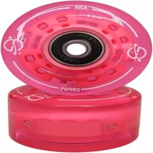 라이트업 롤러 스케이트 휠 베어링이 있는 듀얼 컬러 LED 8종 세트 58mm x 실내/외 비너스 로즈