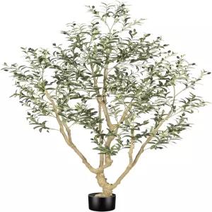 라이어스 올리브 트리 인공 실내 - 가지와 실물과 같은 과일이 있는 가짜 7피트 현대적인 홈 오피스 하우스
