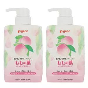 PIGEON Peach Leaves Baby Lotion 일본 피죤 모모노하 복숭아 잎 베이비 아기 유아 로션 방수 종이큐브팩 대용량 600ml 2개