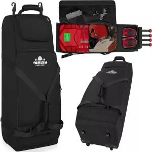 바퀴가 달린 대형 롤링 야구 가방 펜스 후크가 4인용 소프트볼 포수 기어 신발 공간이 별 휴대용 롤러 배트