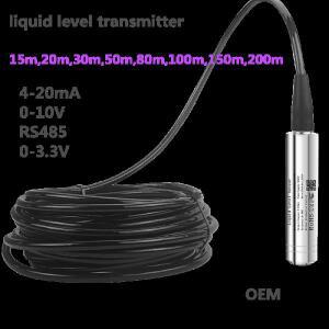 15m 20m 30m 50m 80m 100m 수위 센서 4-20mA rs485 탱크 0-10V 용 정수압 액체 레벨 송신기