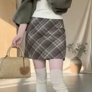 [옷자락]여성 캐주얼 체크 미니 스커트
