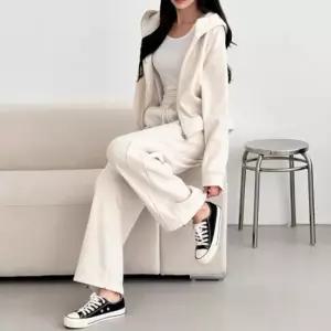[옷자락]여자 간절기 와이드 후드집업 트레이닝 투피스