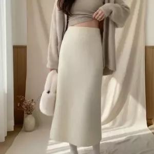 [옷자락]여성 겨울 일상용 긴 스커트 편안한 코지 스타일