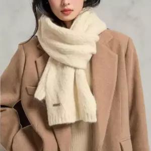 [옷자락]여성 부드러운 알파카 혼합 케이블 니트 스카프