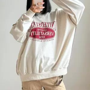 [옷자락]여자 남자 아웃스티치 프린팅 오버핏 봄 긴팔티 맨투맨