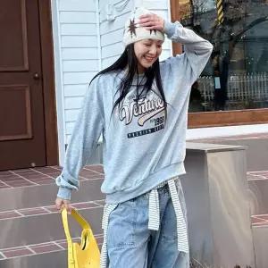 [옷자락]여자 프린팅 나염 봄티셔츠 긴팔 라운드 오버핏 맨투맨