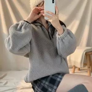 [옷자락]여성 겨울 뽀글이 오버사이즈 양털 후드티