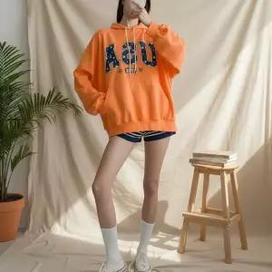 [옷자락]여성 오버사이즈 프린트 캥거루포켓 후드티 봄용 맨투맨