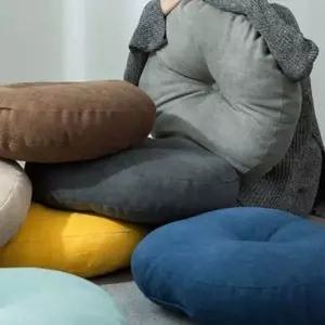 [콩심팥심]의자 등받이 좌식 원형 방석 베이직 사무실 라운드방석 사무실방석