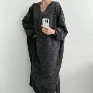 [옷자락]여자 브이넥 빅사이즈 골지 슬릿 봄 등원룩 롱원피스