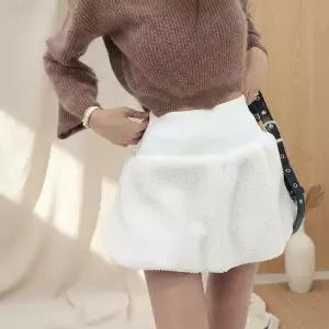 [옷자락]여성 겨울 양털 하이웨스트 밴딩 미니스커트