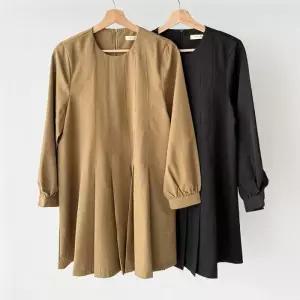 [옷자락]여성 봄 데이트룩 라운드넥 결혼식 미니 드레스