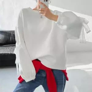 [옷자락]여자 러블리 레이스 리본 기모 빅사이즈 겨울 맨투맨