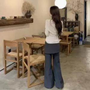 [옷자락]여성 봄가을 간절기 트임 포인트 롱 레이어드 스커트바지