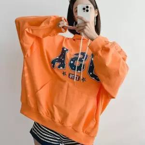 [옷자락]여자 오버핏 프린팅 캥거루포켓 후드맨투맨 봄 티셔츠