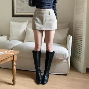 [옷자락]여자 가을겨울 데일리 울혼방 스판 베이직 미니 치마바지 스커트