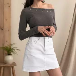 [옷자락]여성 검정 흰색 레이어드 A라인 미니스커트속바지