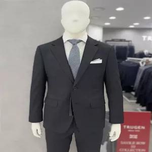 [트루젠]남성 봄여름 울 혼방 모직 예복 면접 혼주 멜란지 블랙에 가까운 차콜 정장