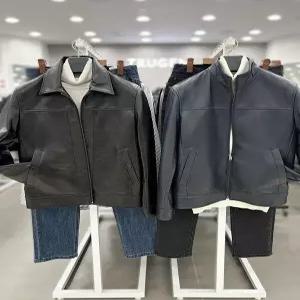 [트루젠]남성 양가죽 100% 램스킨 트러커 라이더 레더자켓 집업 하프 숏점퍼 2컬러 택