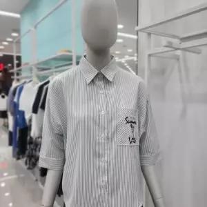 [꼼빠니아]루즈핏 스트라이프 7부 셔츠 CAFF8-WRC800