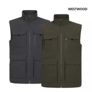 [웨스트우드]남성 봄 간절기 2L 멀티포켓 바람막이 베스트 WP1MTVT603