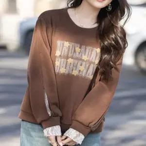 [패션시그널]레이스레이어드 오픈소매 맨투맨 6975FD