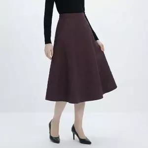 [로코엘라]안나 자카드 패턴 여성 플레어 스커트