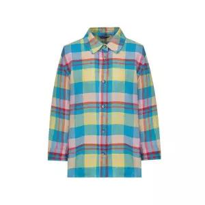 [올리비아하슬러]올리비아하슬러 오버사이즈 체크 린넨 셔츠_OHEMBL103