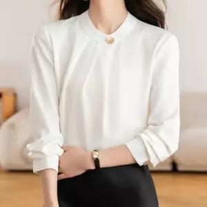 [패션시그널]원버튼넥포인트 블라우스 65BCC1