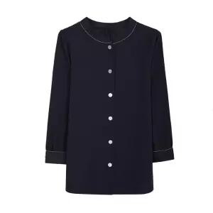 [샤트렌]샤트렌 배색 스티치 노카라 티셔츠_HCCMTS104