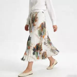 [패션시그널]빅플라워 링클머신 롱스커트 F5FFDE