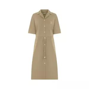 [크로커다일레이디]크로커다일레이디 블루 버튼업 허리조절 롱 원피스_CLEMOP105