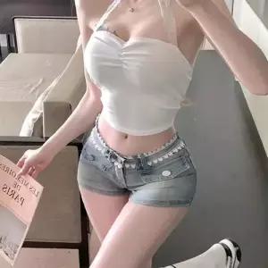 빈티지 여성 청바지 핫팬츠생 반바지 슬림핏 레이스 청반바지 ST1