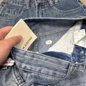 여사친 청 오피스룩 높은 반바지 청바지 하이웨스트 데일리 퀄리티 청반바지 슬림핏 ST1