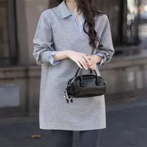 [패션시그널]셔츠레이어드 원피스 롱티셔츠 343618