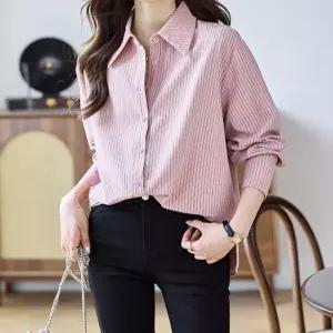 [패션시그널]핑크 스트라이프 셔츠블라우스 6804BE