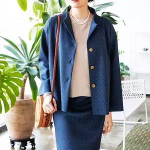 [디아스토리]A로고 윙 카라 하프 재킷 (AGSPJK02) 틸블루