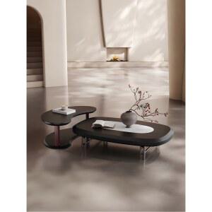 이태리 미니멀거실 티 럭셔리 가정용 카리빙위드 라이트 테이블 타원형