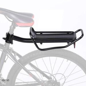 퀵 릴리즈 캠프가 있는 YONTUO 리어 자전거 랙, 접이식 알루미늄 합금 화물 두꺼운 프레임 및 26-29인치 통근 캐리어용 메인 튜브, 최대 무게 22파운드,