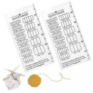 니트와 크로셰용 2피스 퀵 게이지 자 아크릴 뜨개질 측정 도구 스티치와 행 수를 위한 휴대용 공예품