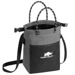 암벽 등반을 위한 코뿔소 밸리 초크 백, 손잡이가 있는 누수 없는 마그네틱 클라이밍 크로스 핏을 조절 가능한 벨트 지퍼 포켓이 버킷 기어 등반, 웨이트