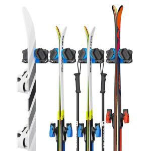스키파브스 스키 및 스노보드 월 마운트 보관 랙 - 차고용 헤비 듀티 논슬립 정리함 또는 스노보드에 모두 도구 파란색