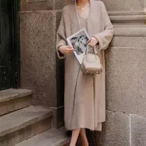 니트원피스 가을 니트 원피스 가디건 겨울 롱원피스 골지 나 세트